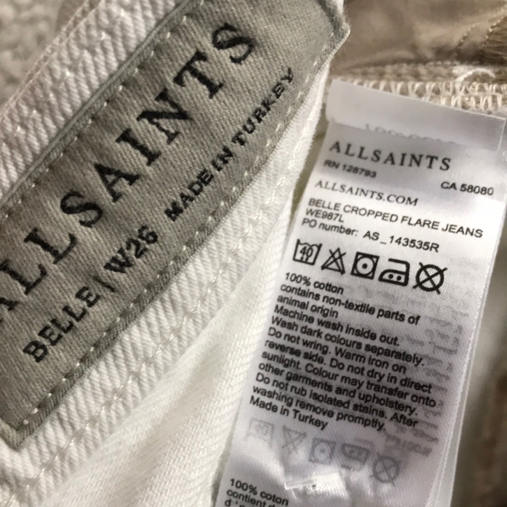 All Saints Belle cropped flare jeans 26 New - Picture 13 of 16